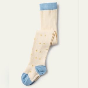 NWOT Baby Boden Gold Star Ivory Pointelle Everday Tights | Size 6-12 months
